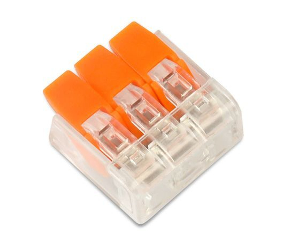 Клемма СМК 221-413 с рычагом 3х(0,2-4,0мм2) SBE-ccwcc-3 Smartbuy упаковка 100 шт.