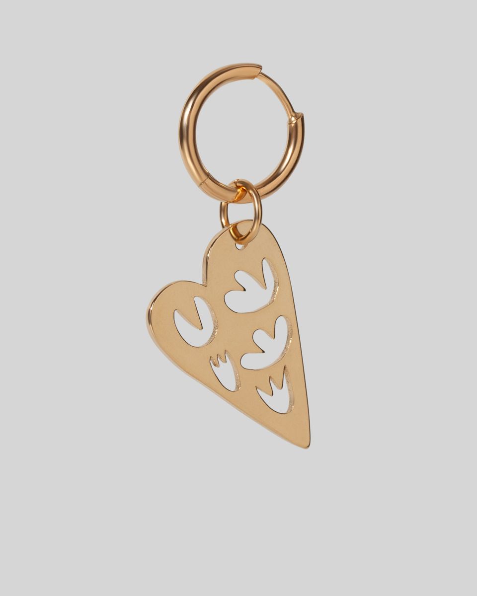 Моносерьга Сердце Цветёт