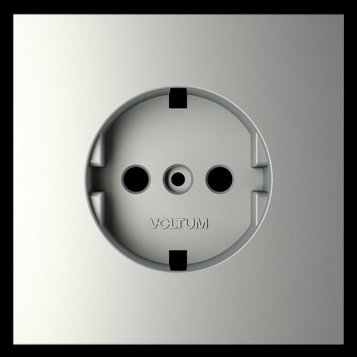 Накладка для розетки с заземлением S70 (сталь) Voltum VLS000605