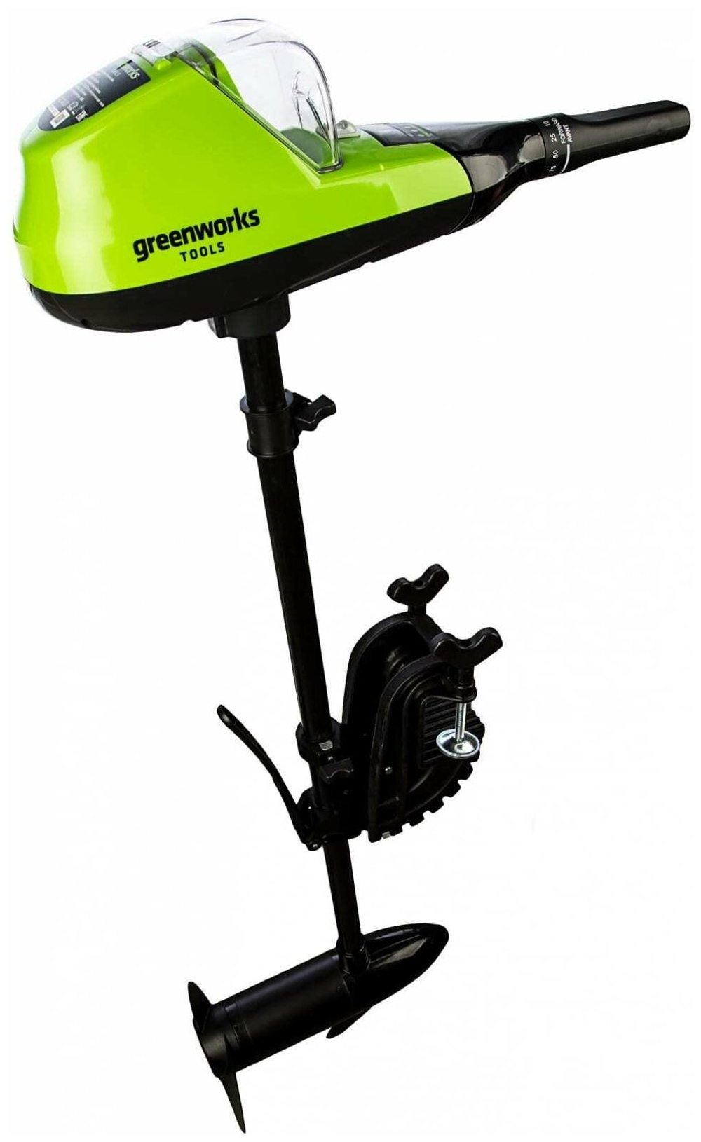 Лодочный мотор аккумуляторный GREENWORKS G40TM55 40В,25кг (9000207)