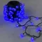 Светодиодная гирлянда шарики Пузырьки 10 м., 220V., 100 синих LED ламп 23 мм., коннектор, черный ПВХ, LTC (PCS-100B-B)
