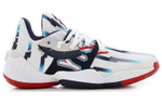 Adidas Harden x Reebok Iverson Harden Iverson round head lace-up fabric synthetic leather shock absorption non-slip low-top basketball shoes men's white blue red