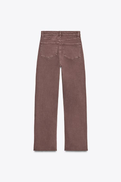 ZARA УКОРОЧЕННЫЕ РАСКЛЕШЕННЫЕ ДЖИНСЫ TRF С ВЫСОКОЙ ПОСАДКОЙ, БОРДОВЫЙ