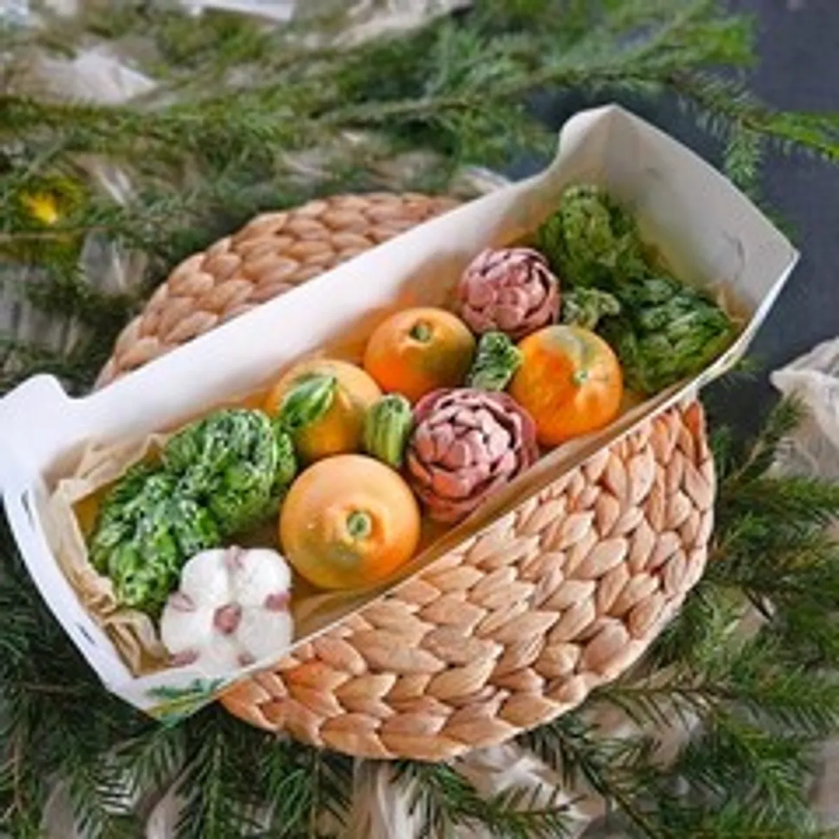 Новогодний зефир мандарины / 30*11 см