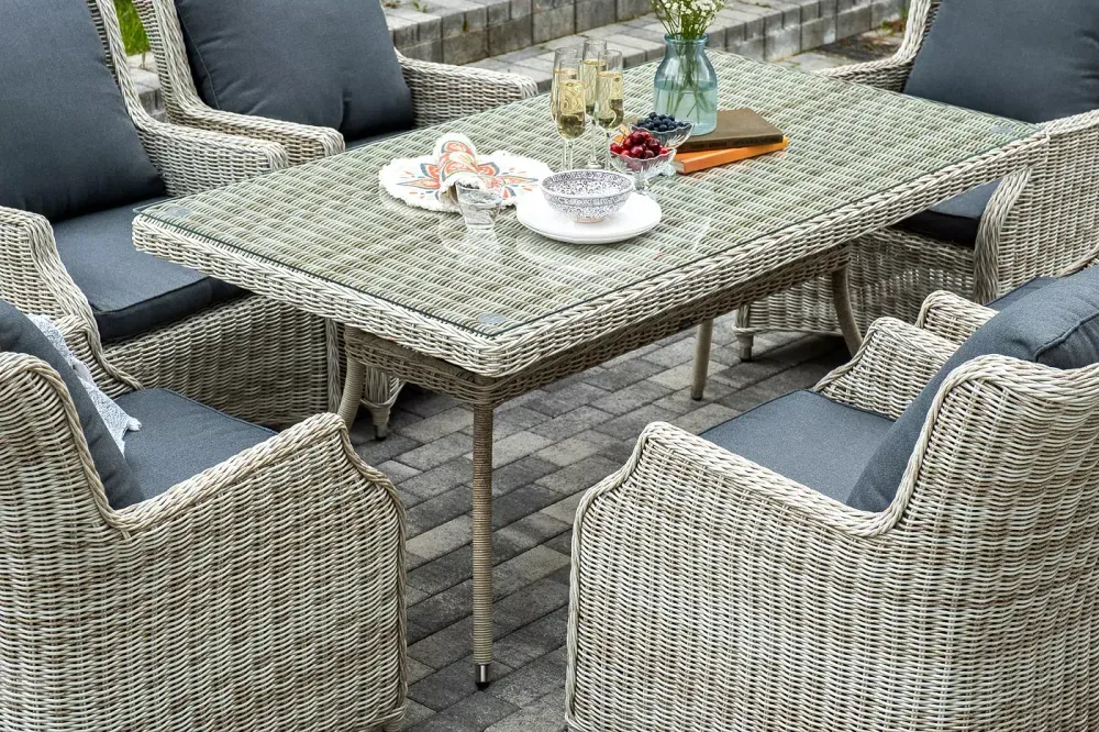 "Неаполь" обеденная группа плетеная из искусственного ротанга, цвет бежевый