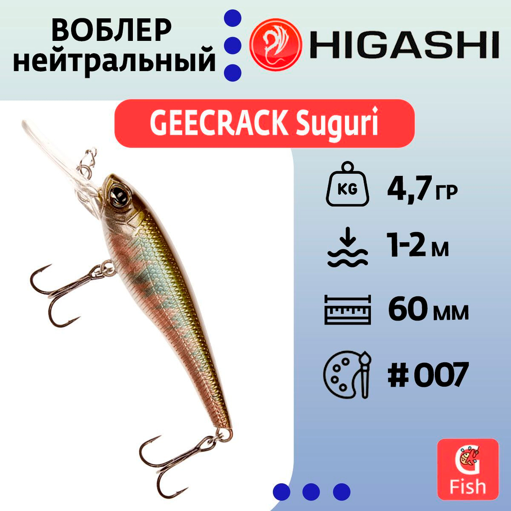 Воблер GEECRACK Suguri 60mm #007 OIKAWA