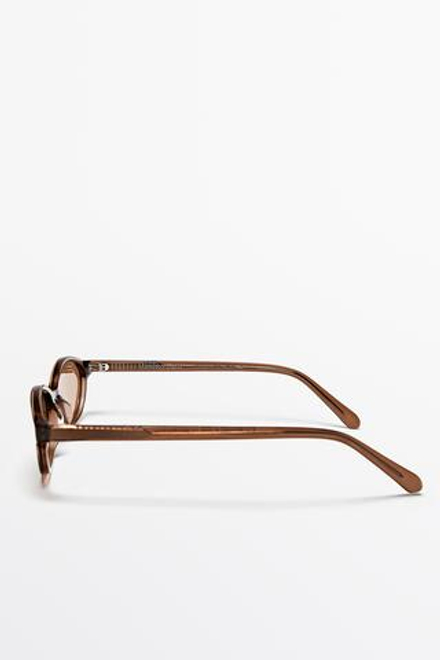 Massimo Dutti Овальные солнцезащитные очки, карамельный