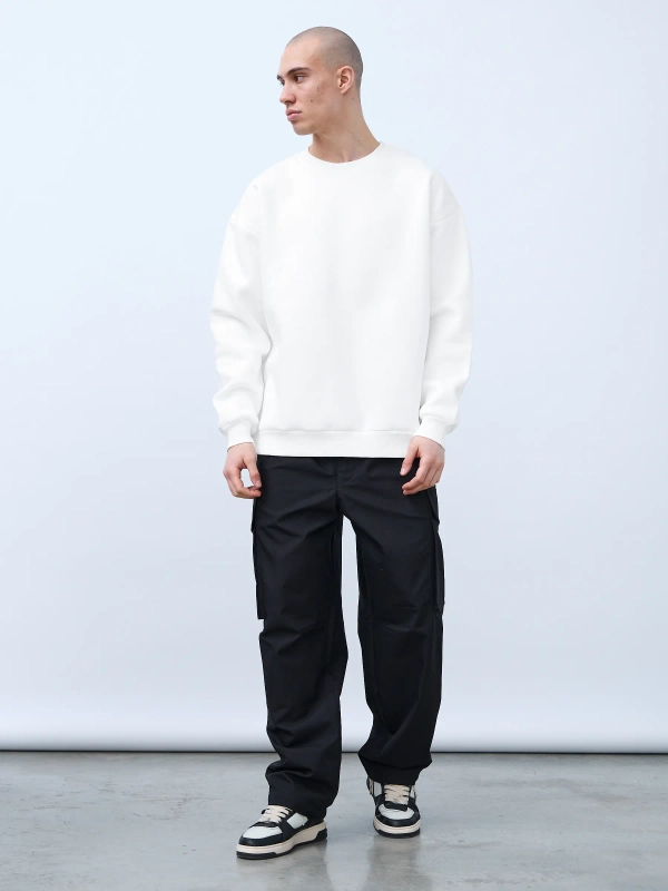 Свитшот оверсайз, без начеса (молочный)