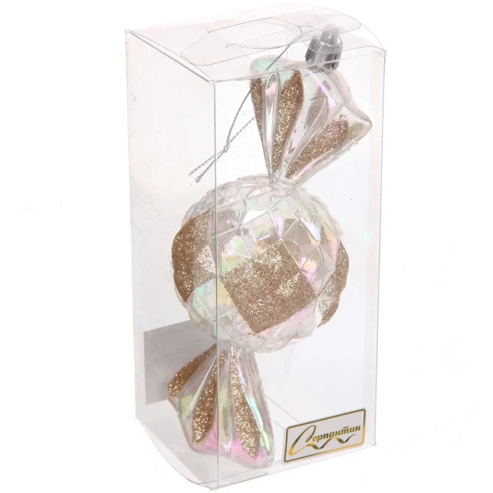 Елочная игрушка «Сладкая конфетка» 6,3*6,3*15 см, Шампань