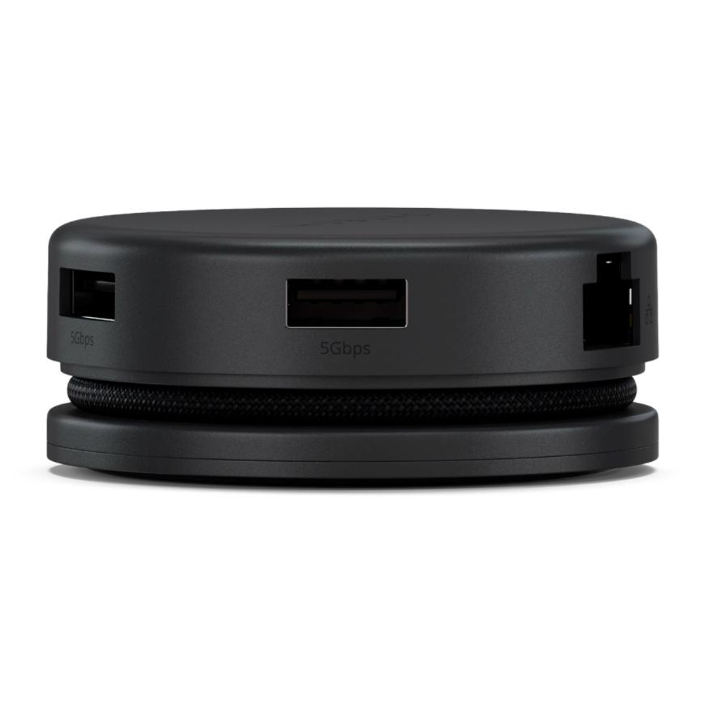 USB-хаб MagSafe Satechi OntheGo (USB-C) (ST-POTG7) Подключение: встроенный кабель USB-C 3.2 Gen 2 с оплёткой (13 см). Порты: USB-C (PD 100 Вт), 2 USB-A 3.2 Gen 1, microSD UHS-I, SD UHS-I, HDMI 2.0 (до 4K 60 Гц), Gigabit Ethernet. Есть LED-индикация