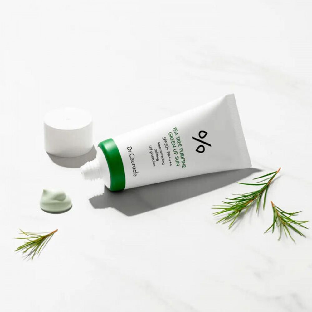 Крем солнцезащитный Dr.Ceuracle Tea Tree Purifine Green Up Sun SPF50+ 50 мл