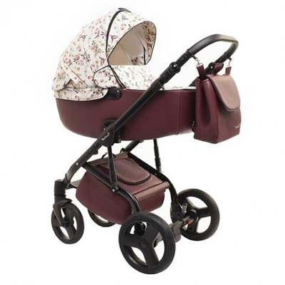 Детская коляска Reindeer Raven 2 в 1 (Бордовый/белый)
