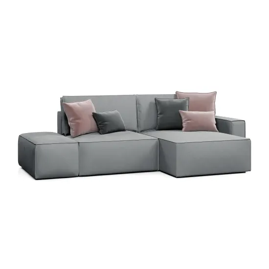 КОРСО Диван угловой с банкеткой, серый