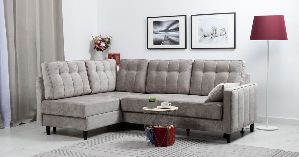 Арно Диван - кровать угловой (Арт. ТД 563 Лаки 02 (серый жемчуг))