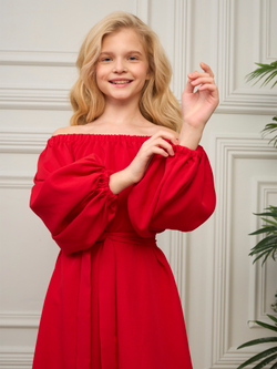 Платье нарядное для девочки красное