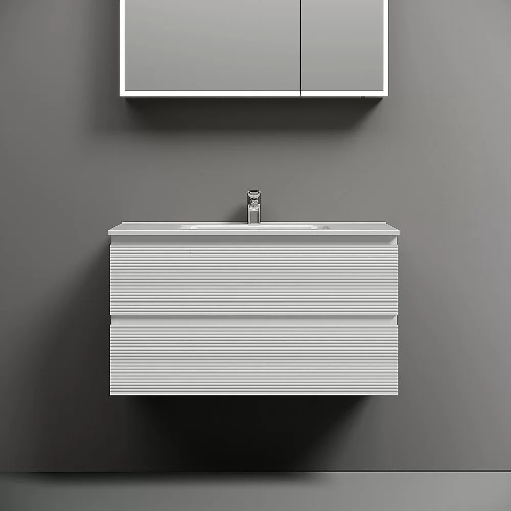 Тумба с раковиной Sancos Folk 90 FL90W белая матовая