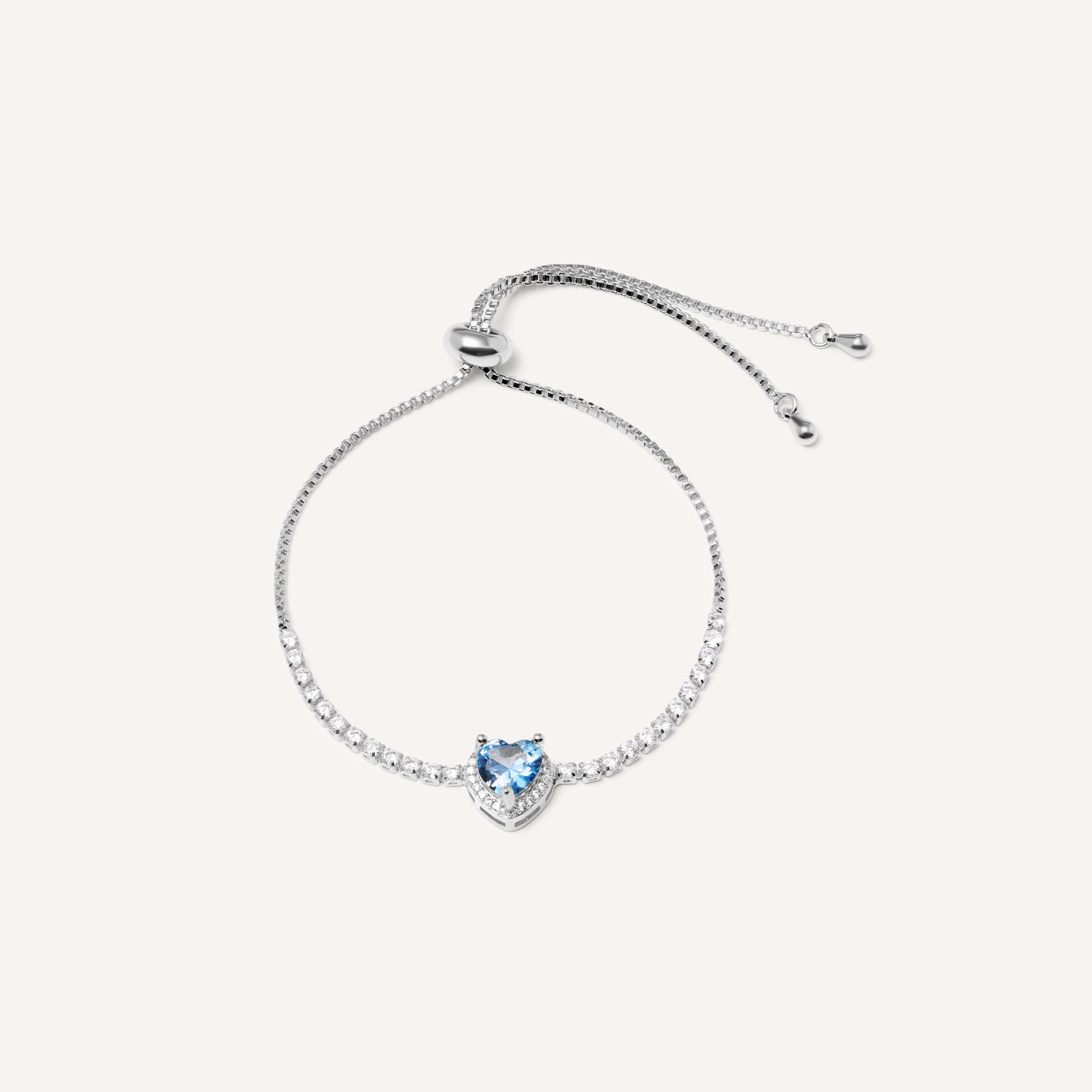 Браслет Daintith Blue Heart Bracelet - Silver