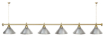 Лампа STARTBILLIARDS 6 пл. (плафоны зеленые,штанга золотая,фурнитура золото)
