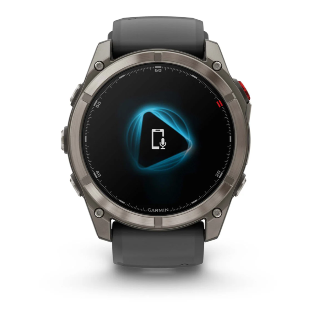 GARMIN Fenix 8 Pro 51mm Amoled Sapphire Lens Tinanium With Graphite/Black Silicone Band