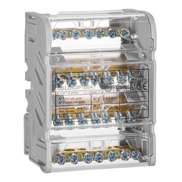 Клеммный (распределительный) блок 4-полюсный 100A Schrack Technik IKBC4016--