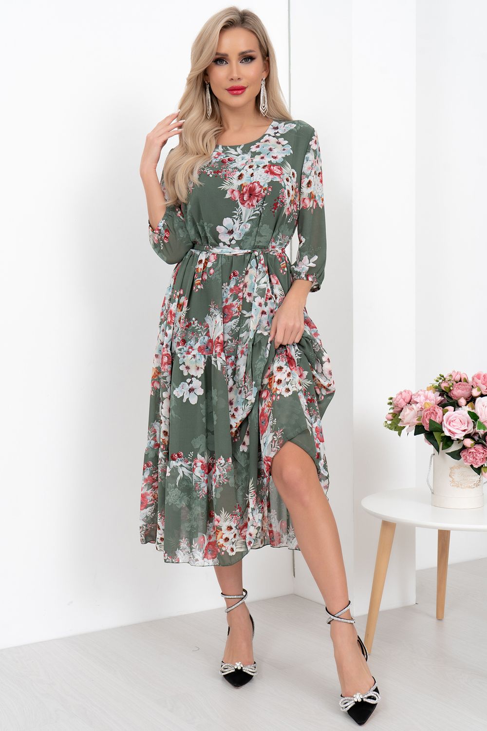 Платье Хелен (зеленый) Р11-1075/20 Nikol (Акция)