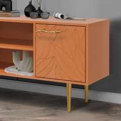 Тумба под ТВ Арт Колор leaves 155см Стайл Голд Томленый оранжевый