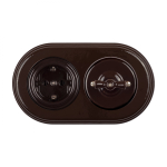 Рамка 2-х постовая, керамика, цвет коричневый BF2-620-02