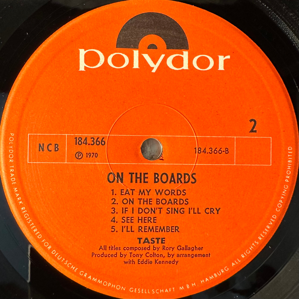 Taste ‎– On The Boards (Скандинавия 1970г.)