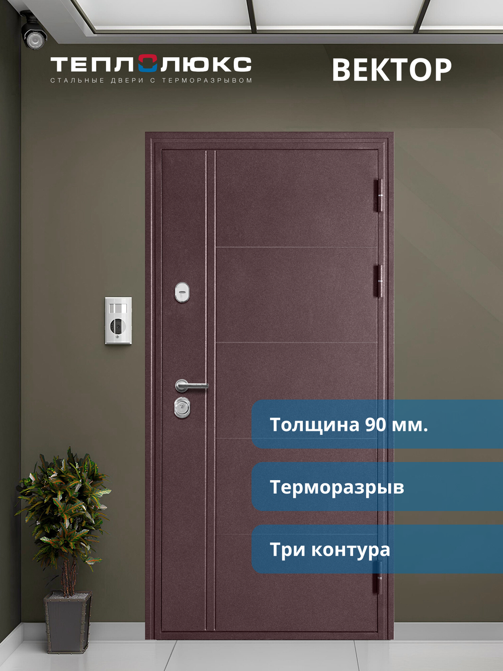 Входная дверь Вектор Белёный дуб