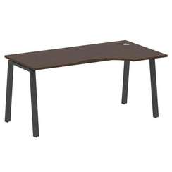 Metal System Стол криволинейный правый на А-образном м/к БА.СА-1 (R) Венге Цаво/Металл Антрацит 1600