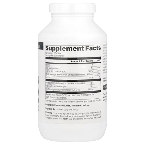 Source Naturals, Комплекс глюкозамина и хондроитина с МСМ, 240 таблеток