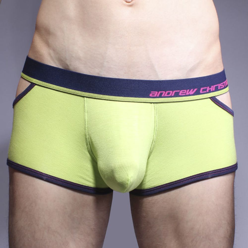 Мужские трусы боксеры салатовые Andrew Christian Glow Almost Naked Quirk Boxer Green  AC83
