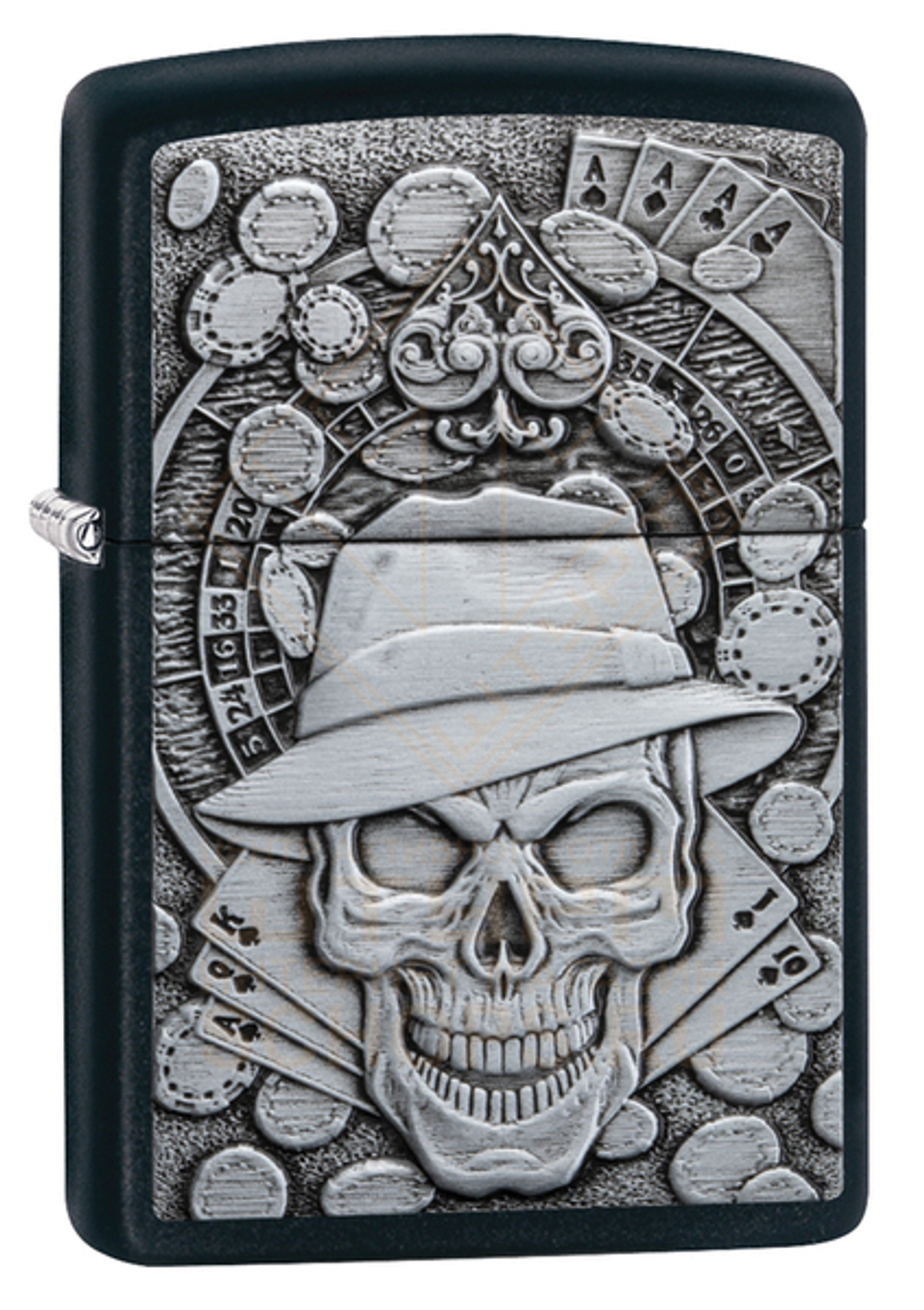 Зажигалка Zippo 49183 Gambling Skull, Black Matte