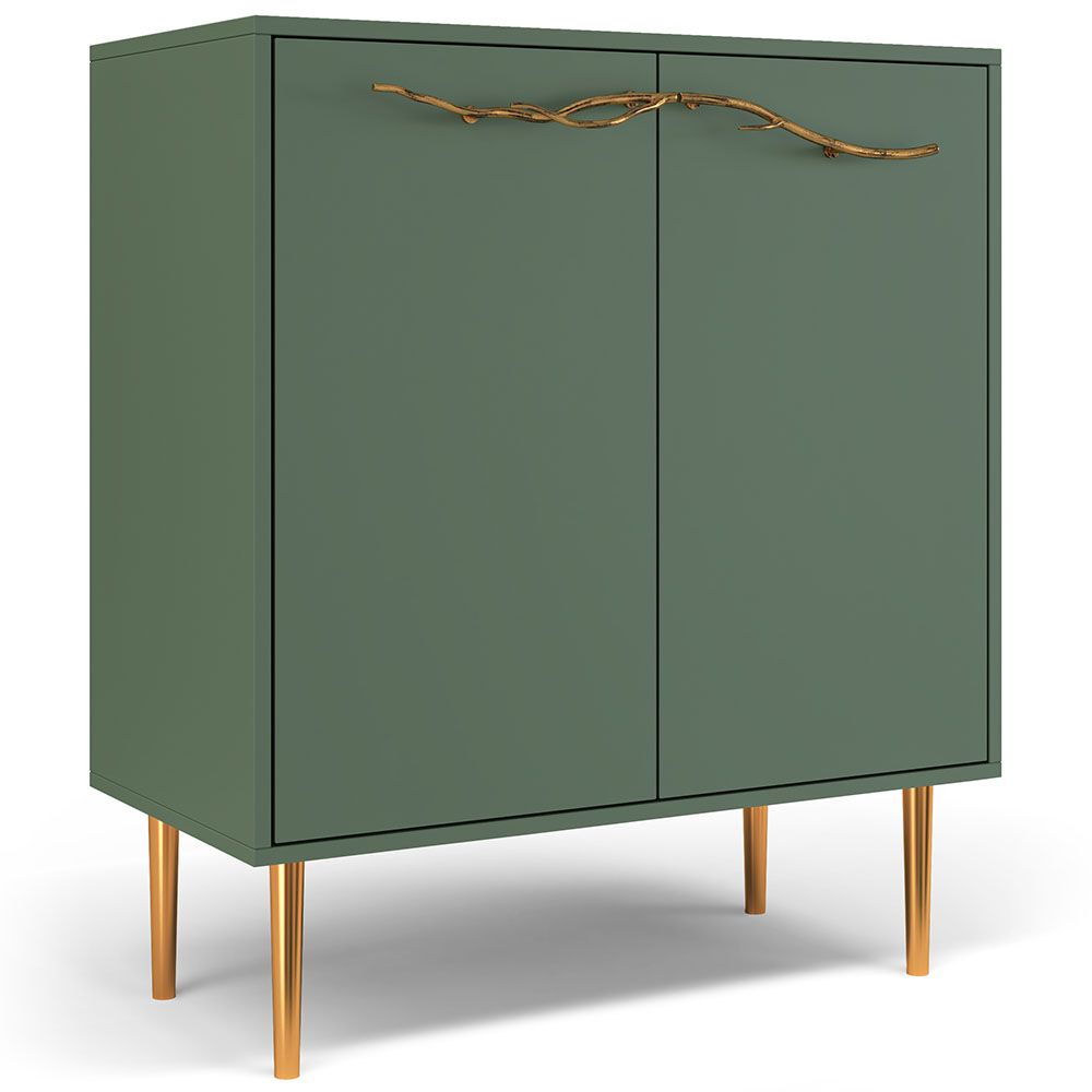 Комод Арт Колор matte Стайл Голд с 2 полками Зеленый нефрит матовый
