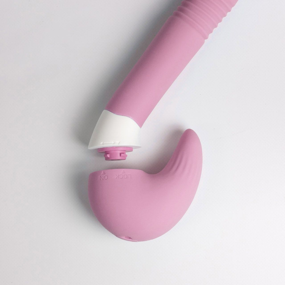 Розовый вибростимулятор зоны G 2-в-1