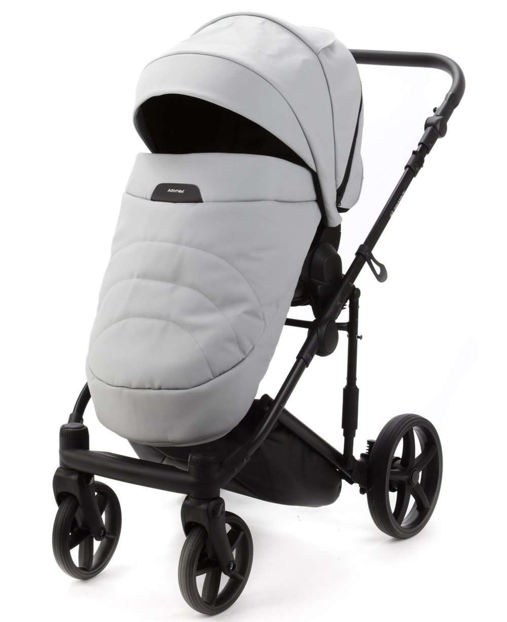 Детская коляска Adamex Zico Deluxe New 3 в 1 ZN-SA03 СВЕТЛО-СЕРАЯ КОЖА