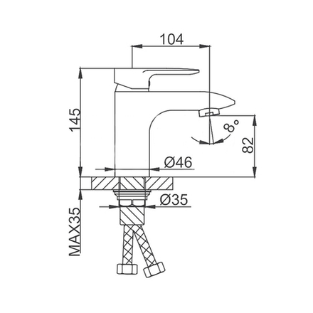 Смеситель для раковины Frud R106 R10106, с коротким изливом, хром