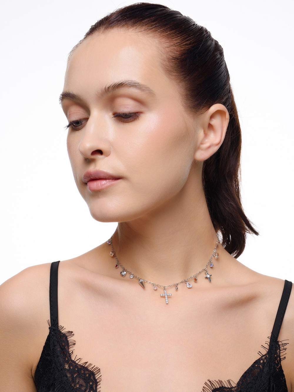 Чокер "Multi Crystal Cross"