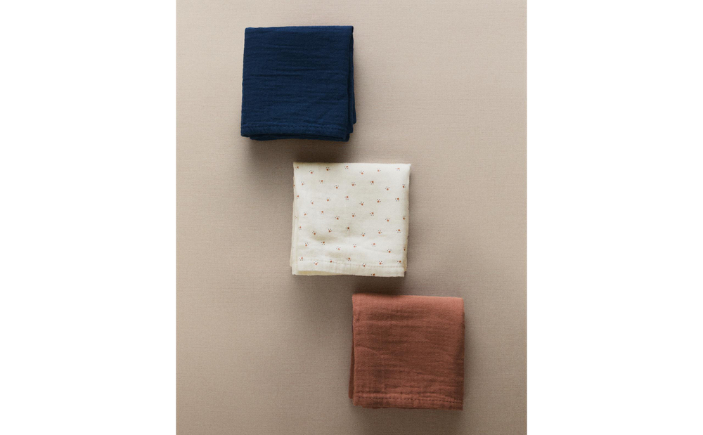 Zara Home Муслиновые салфетки из хлопка, экрю, 55x55 см (3 шт.) · 4602/767