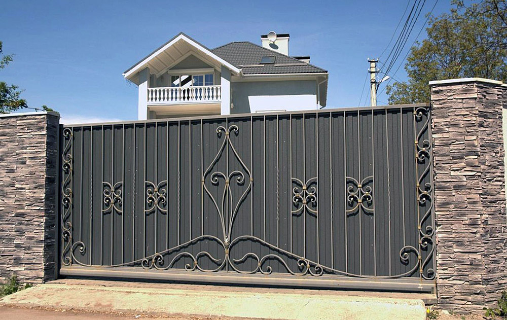 Ворота откатные кованые 10