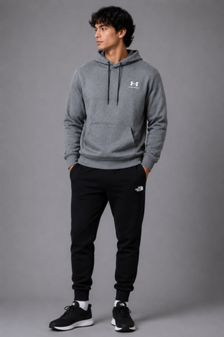 Толстовка мужская Under Armour UA Essential Fleece Hoodie-GRY