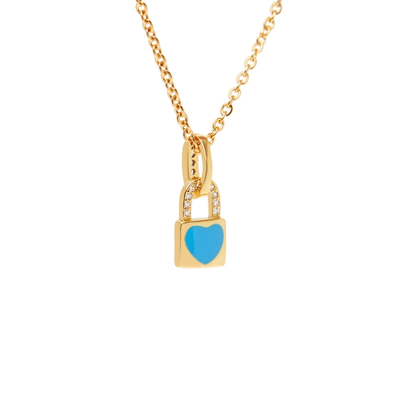 Колье Мини Замок-Сердце – Синее