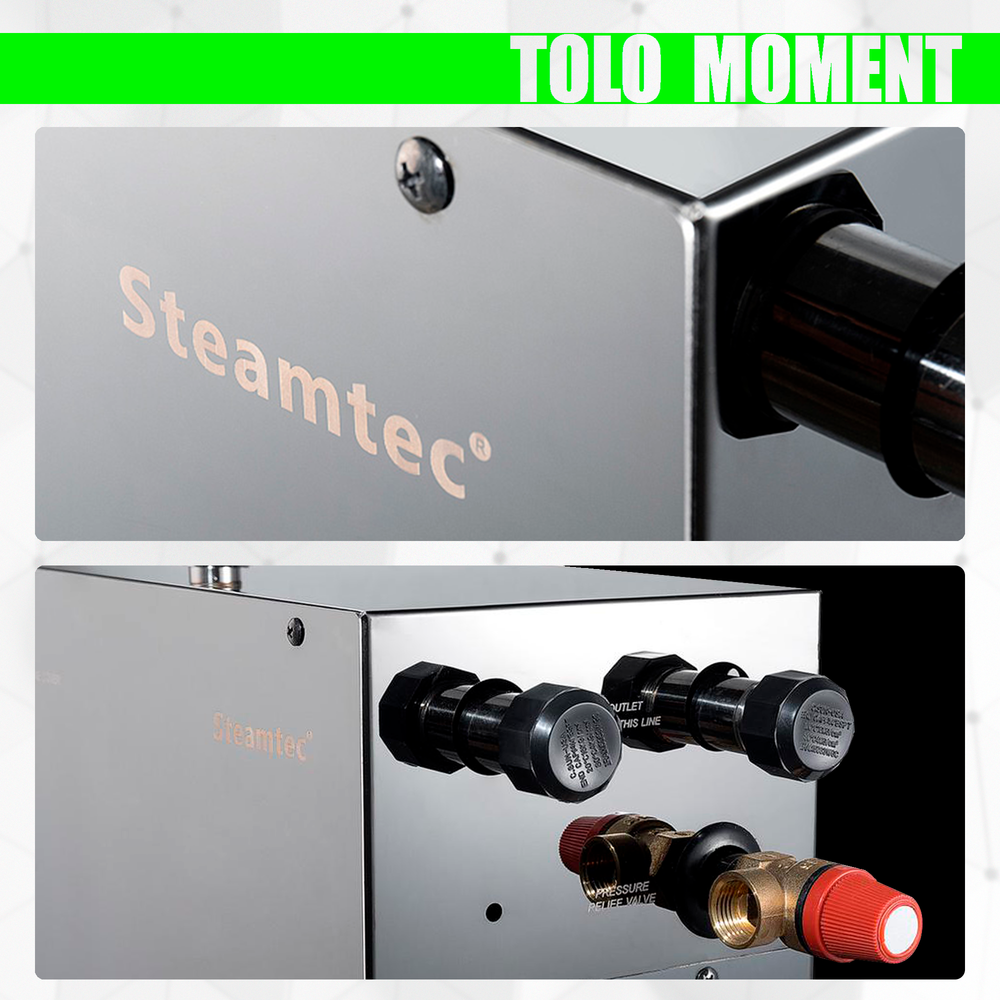 Steamtec TOLO MOMENT 45 - 4,5 кВт парогенераторы для хамама и турецкой бани / Серия PLATINUM со встроенной музыкой, пультом на 9-ти языках и возможностью монтажа без термодатчиков