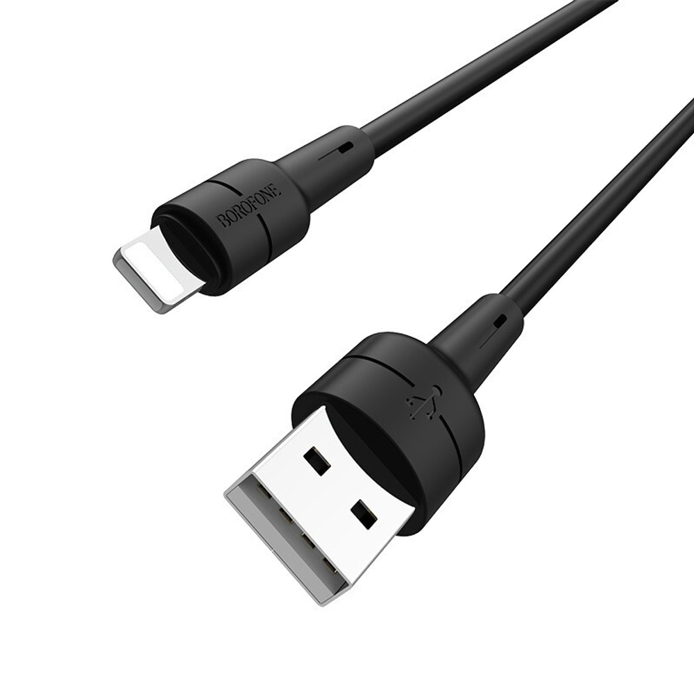 Кабель USB - Lightning BOROFONE BX30 Silicone (черный) 1м