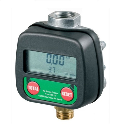 Цифровой счетчик литров для пистолетов и насосов, подключение F/M 1/2", ECODORA (Италия)