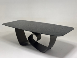 Стол TOVE 240 GREY, стекло BUBBLE  / Шоколадное золото каркас ®DISAUR