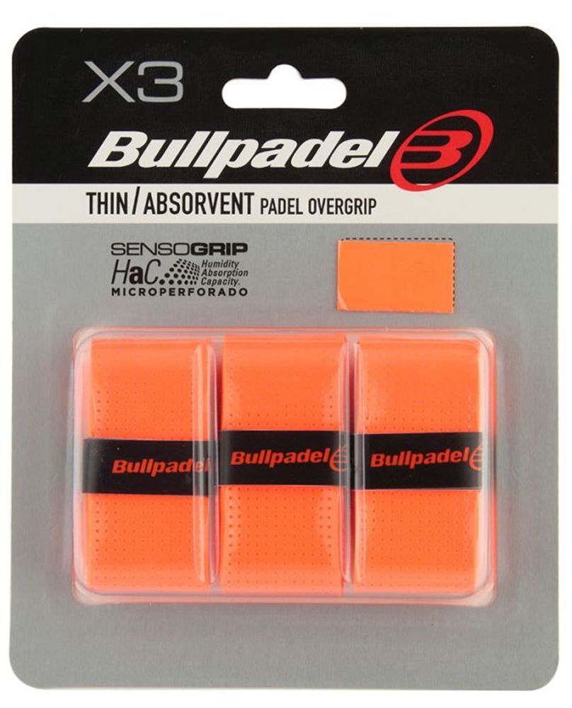 Теннисные намотки Bullpadel Padel Overgrip GB 1705 3P - naranja fluor