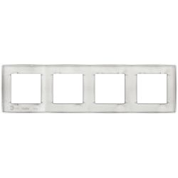 Рамка для розеток и выключателей ЭРА Серия 12 12-5004-16 на 4 поста, титан | ЭРА 12 Титан