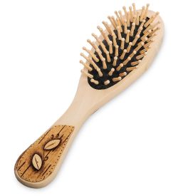 Народные промыслы BST-327/1 Массажная расческа деревянная «Сова» (береста)