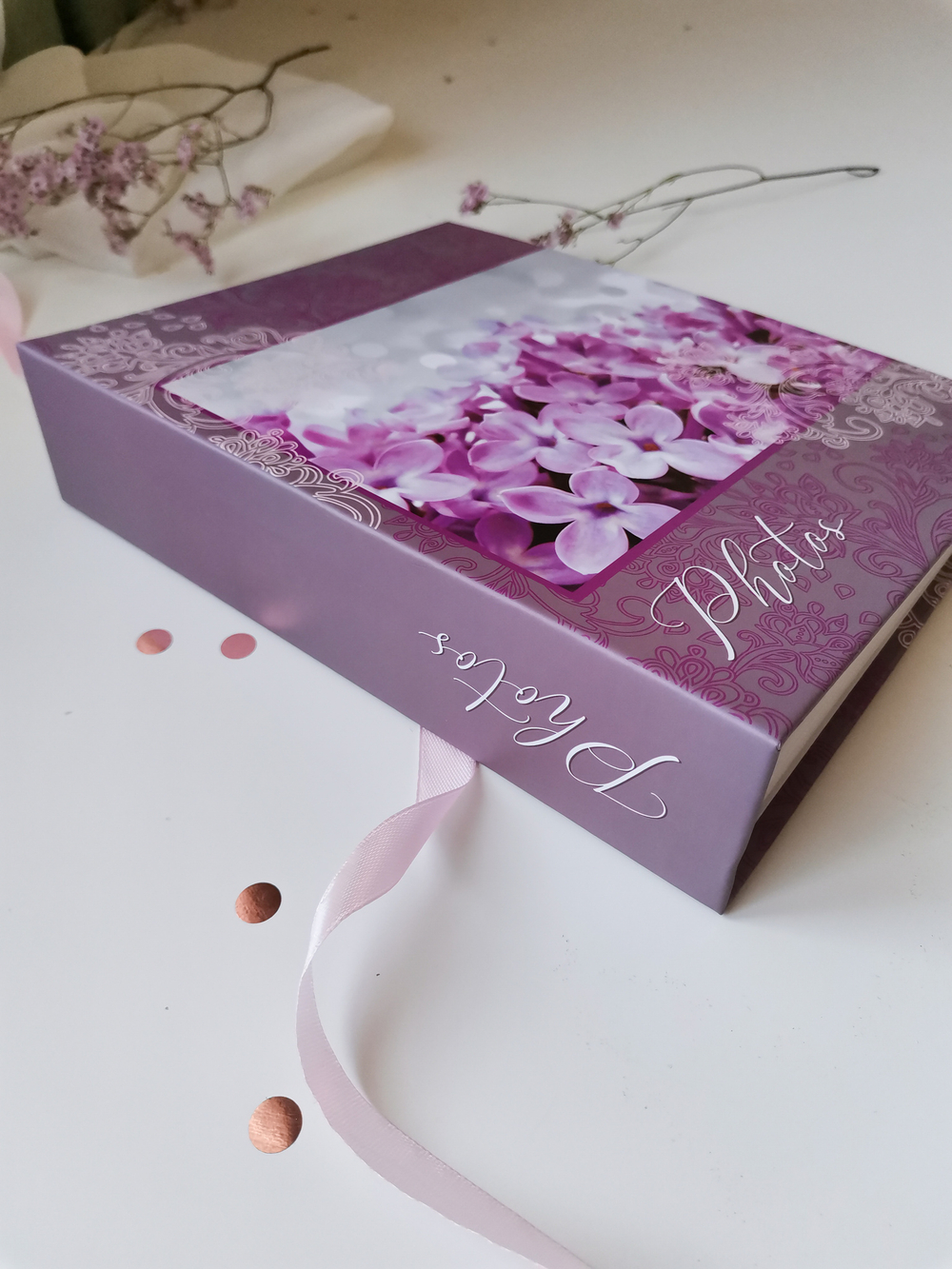 Фотоальбом на 200 фото 10х15 см, пластик. листы bloom Сирень